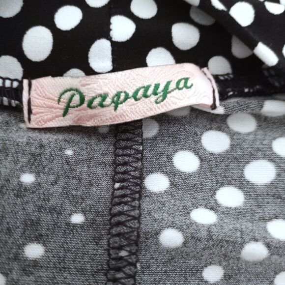 PAPAYA BLACK & WHITE POLKA-DOT HALTER DRESS SZ.S EUC - Picture 7 of 8